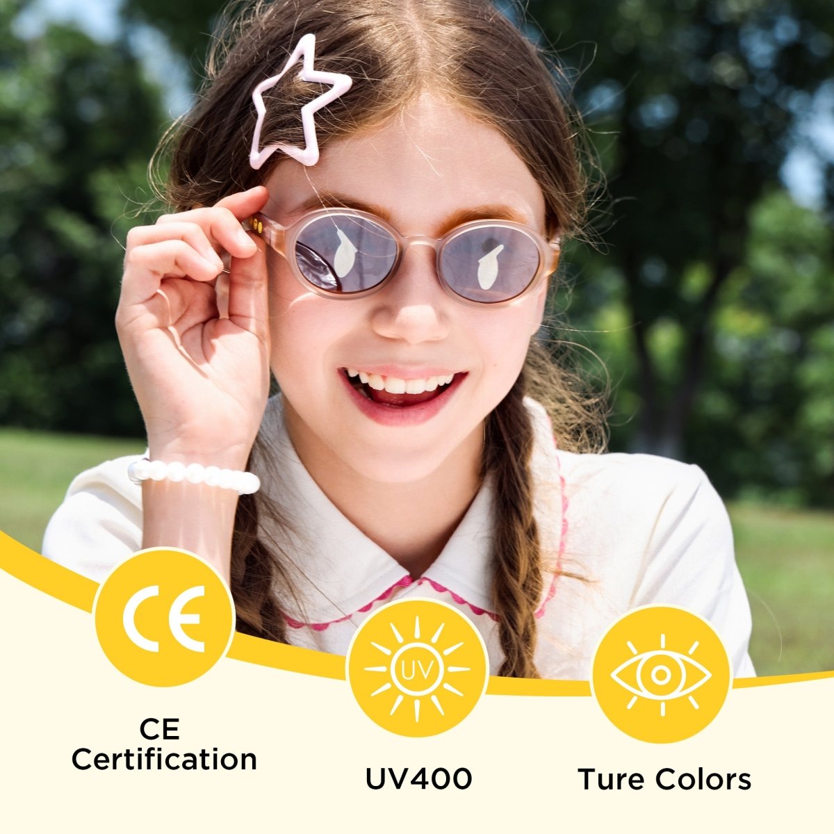 Oval Kids Sunglasses Acorn Brown | 3 - 12+ Years - SmileyWorld