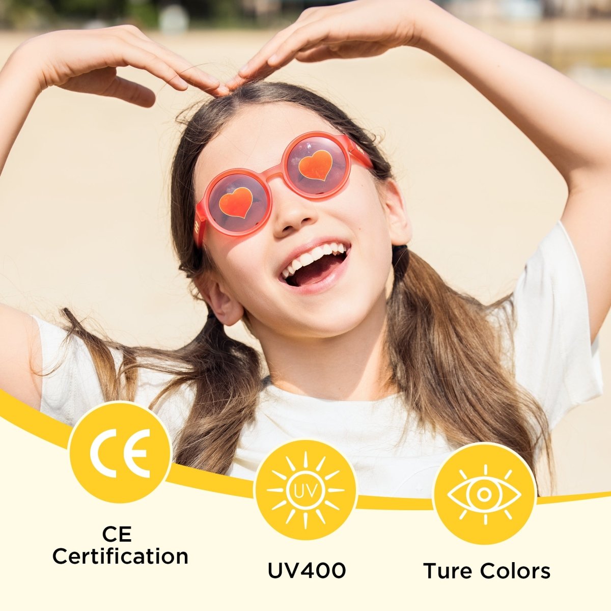 Round Kids Sunglasses Raspberry Red | 3 - 12 Years - SmileyWorld